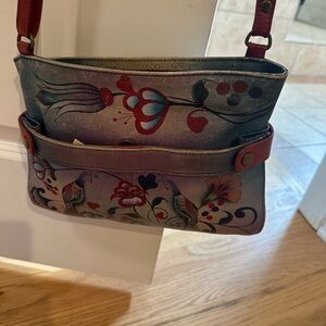 Anuschka Multicolor Floral Crossbody Bag